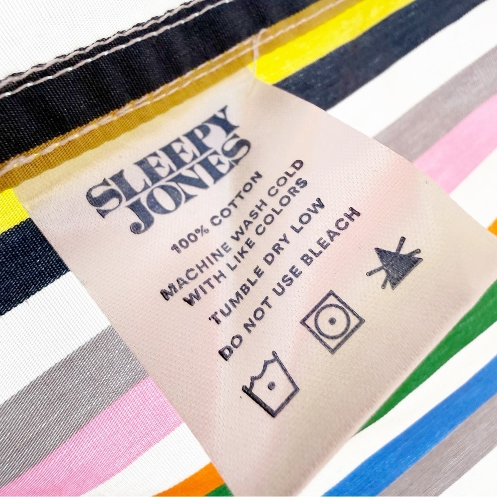 Nwt Sleepy Jones Corita Pajama Top Color Wheel Stripe Size Small — image 6 of 7